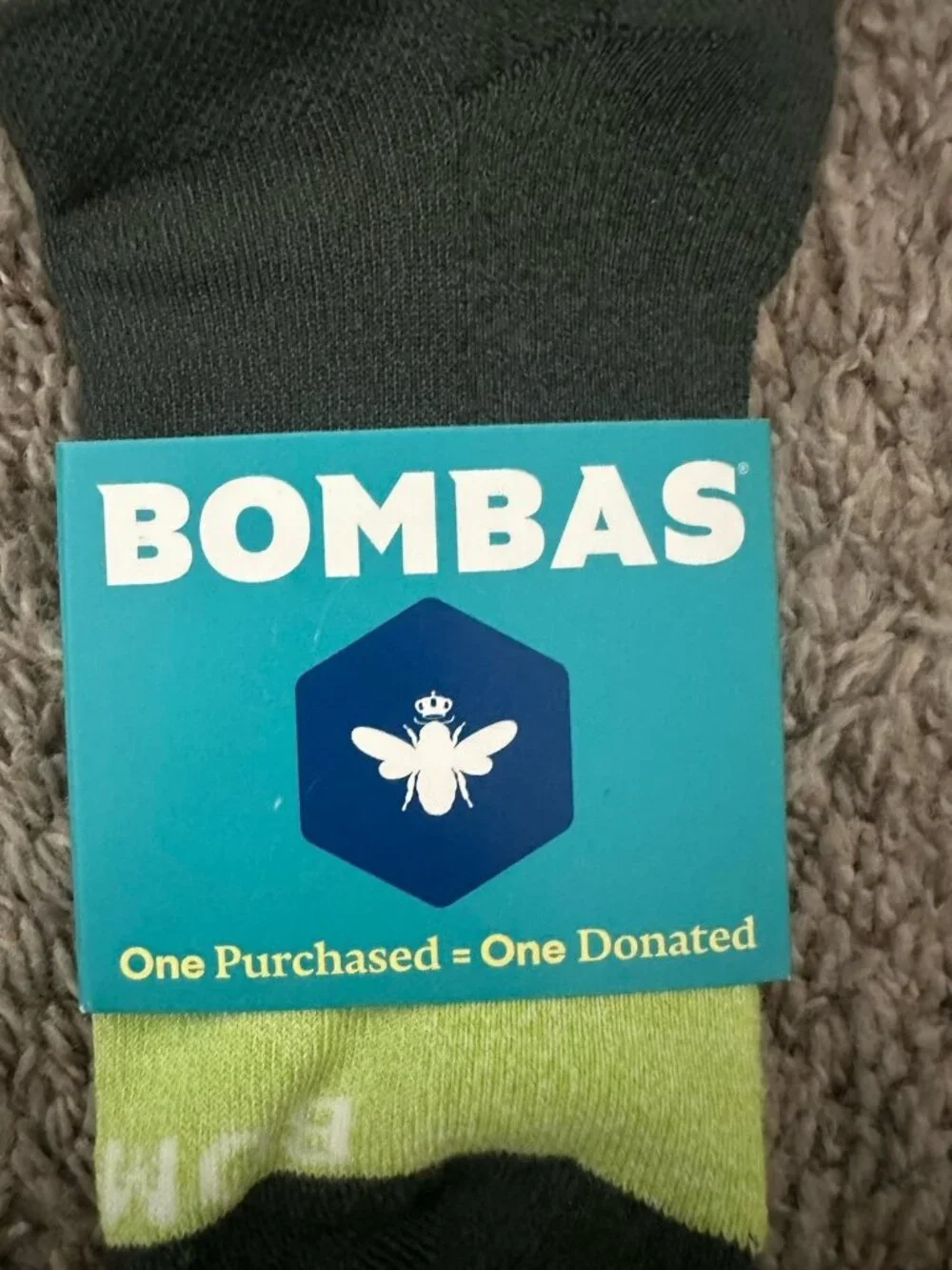 Bombas Cushioned Ankle Socks Green Size Medium Low Cut